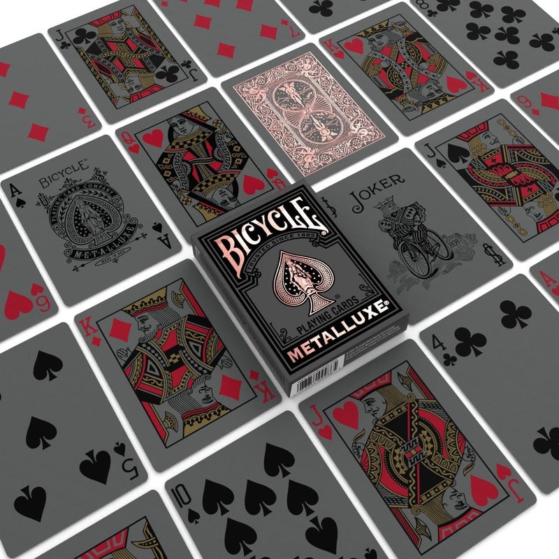 Bicycle Black and Rose Gold Metalluxe Playing Cards – Premium Foil Metalluxe Deck– Classic Poker Size, Collectible Luxury Design, Great for Game Night, Gifting, and Stocking Stuffer - Image 2
